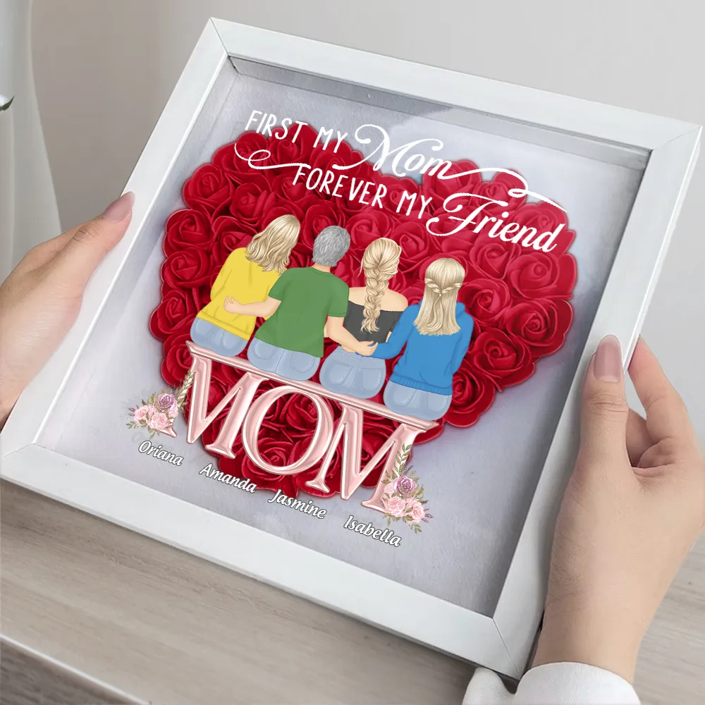 Mother & Daughter Forever Linked Together - Personalized Flower Shadow Box - Image 3