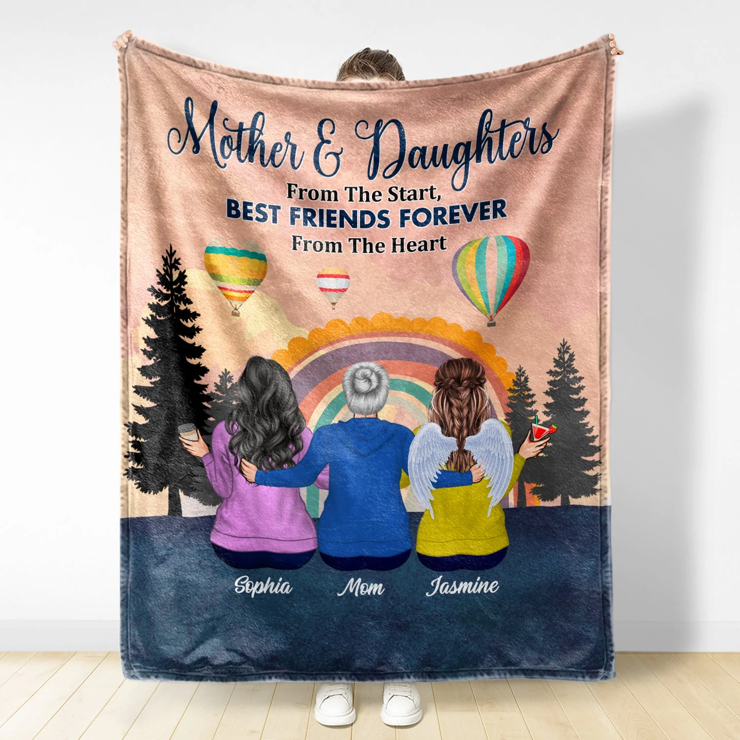 Mother Daughter Linked Forever - Gift For Mother - Personalized Custom Blanket - Image 2