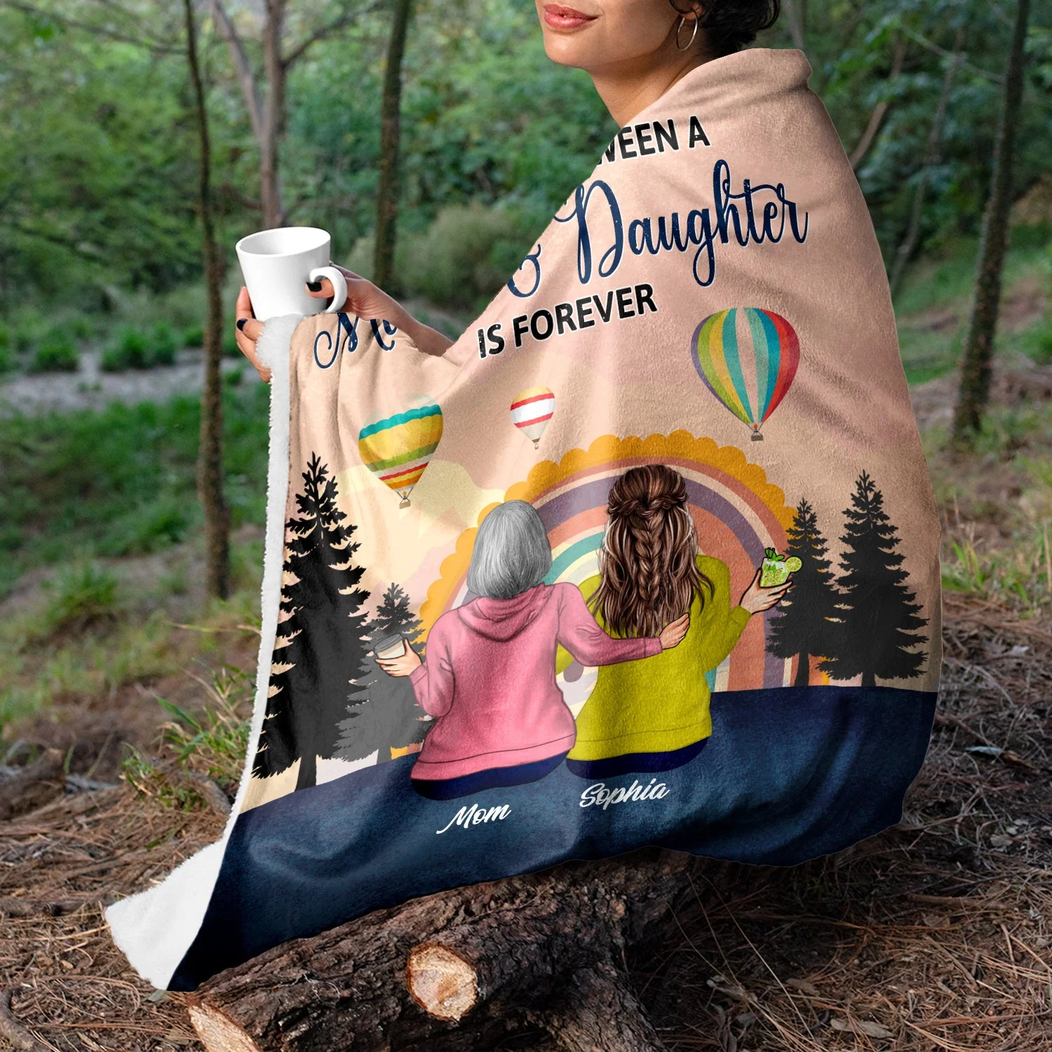 Mother Daughter Linked Forever - Gift For Mother - Personalized Custom Blanket - Image 3