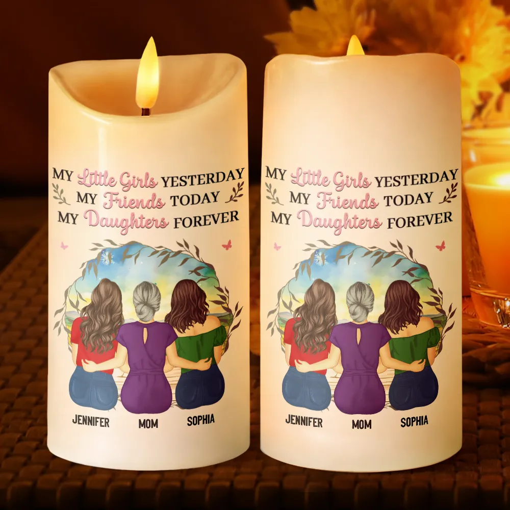 Mother & Daughter My Friend Today My Daughter Forever - Personalized Flameless LED Candle - Image 2