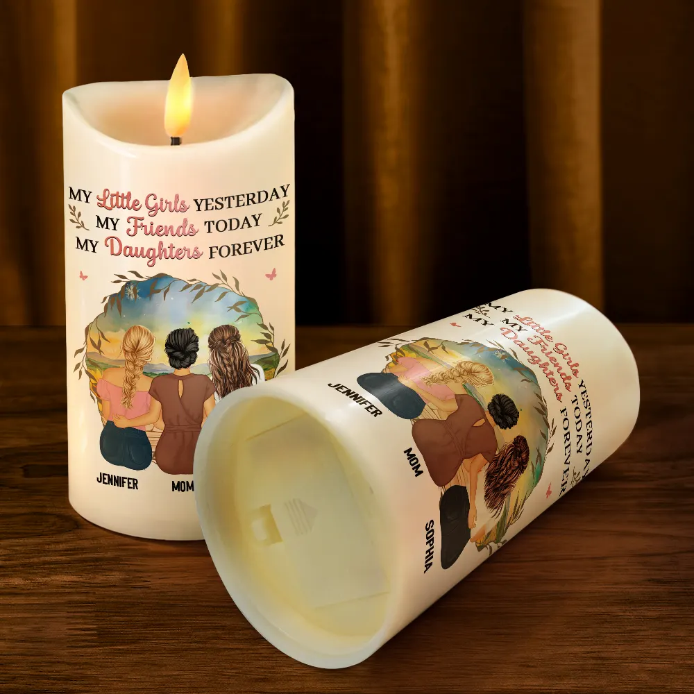 Mother & Daughter My Friend Today My Daughter Forever - Personalized Flameless LED Candle - Image 4