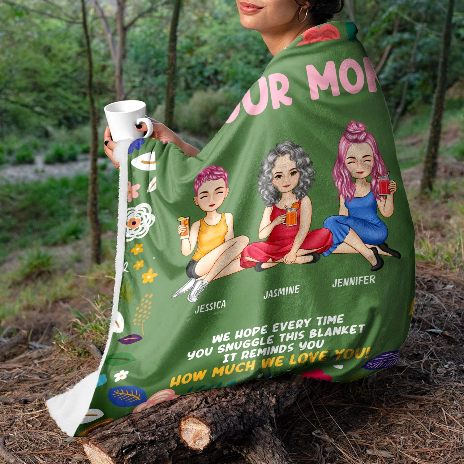 Mother & Daughter Snuggle This Blanket - Gift For Mother - Personalized Fleece Blanket - Image 3