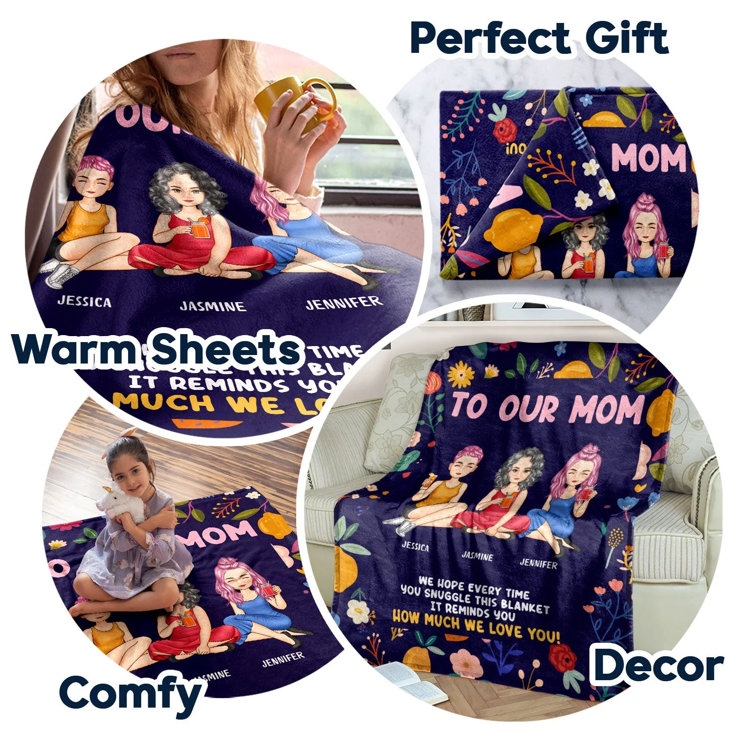 Mother & Daughter Snuggle This Blanket - Gift For Mother - Personalized Fleece Blanket - Image 5