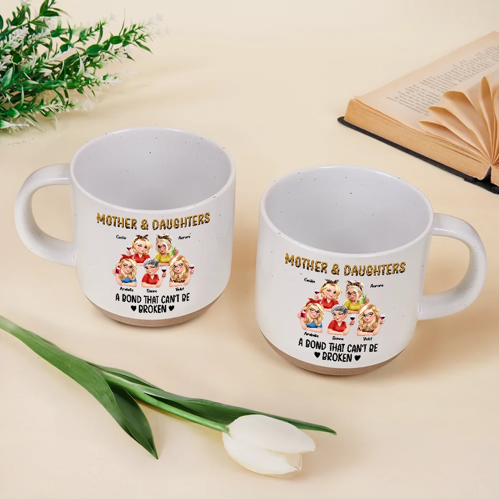 Mother & Daughters A Bond That Can't Be Broken 3D Effect - Personalized Pottery Mug - Image 3