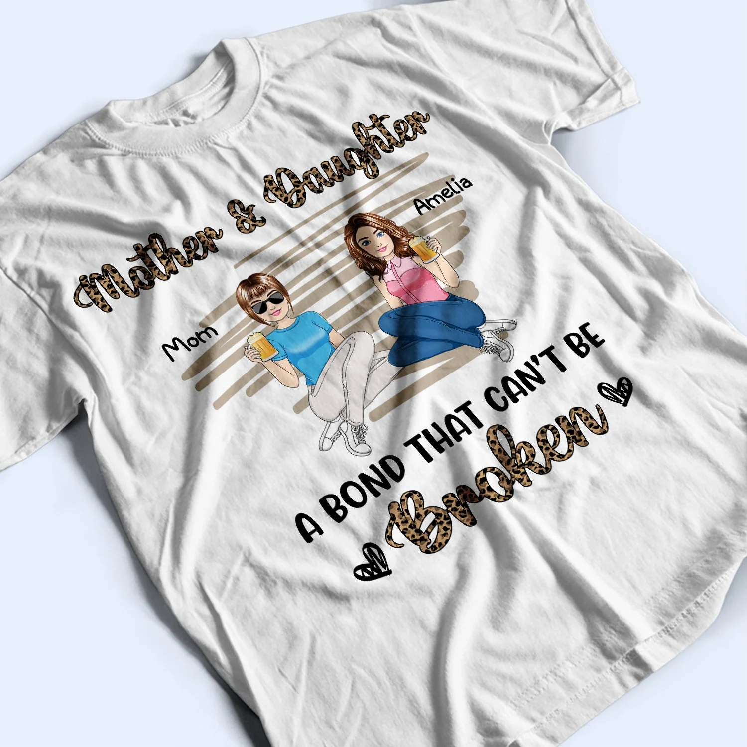 Mother & Daughters A Bond That Can't Be Broken - Gift For Mother, Mom, Grandma - Personalized T Shirt - Image 3