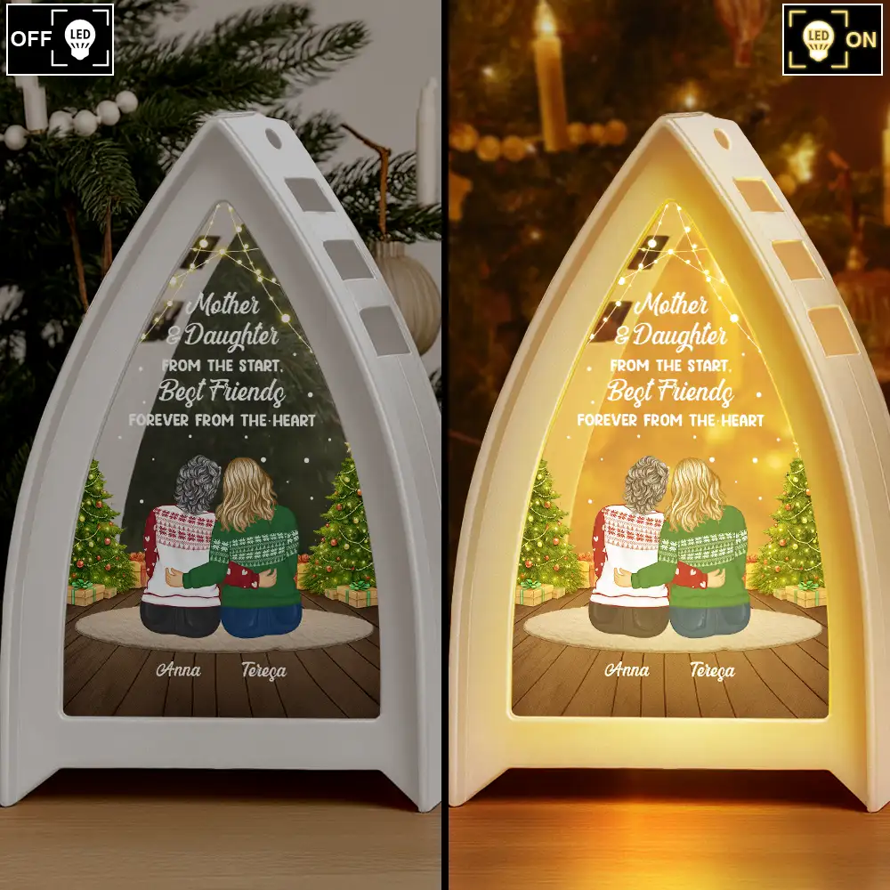 Mother & Daughters Forever From The Heart - Personalized Tabletop Lantern Light - Image 2