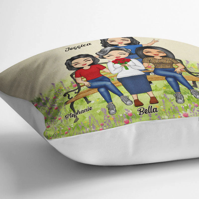 Mother & Daughters Forever Linked Together - Gift For Family - Personalized Custom Pillow - Image 3