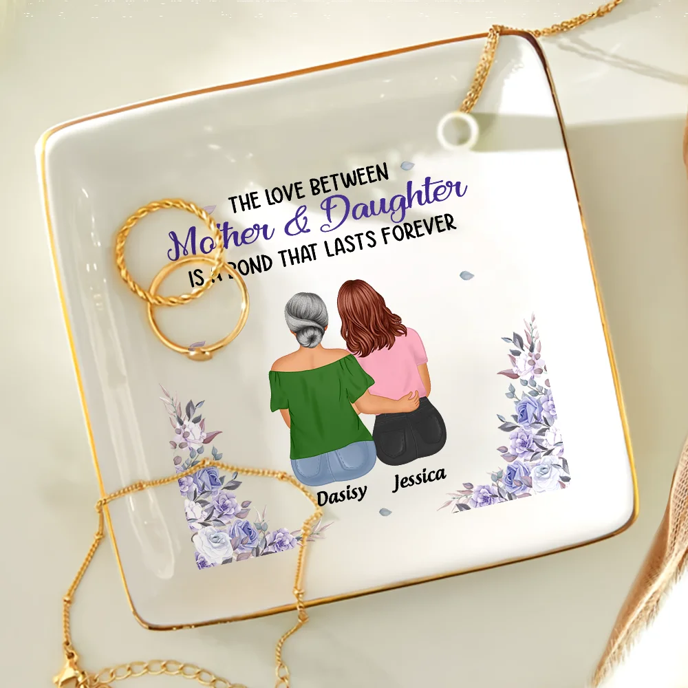 Mother & Daughters Forever Linked Together - Personalized Ring Dish - Image 4