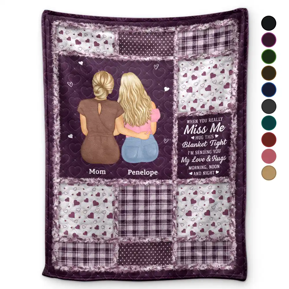 Mother Daughters Hug This Blanket - Personalized Fleece Blanket, Sherpa Blanket - Image 2