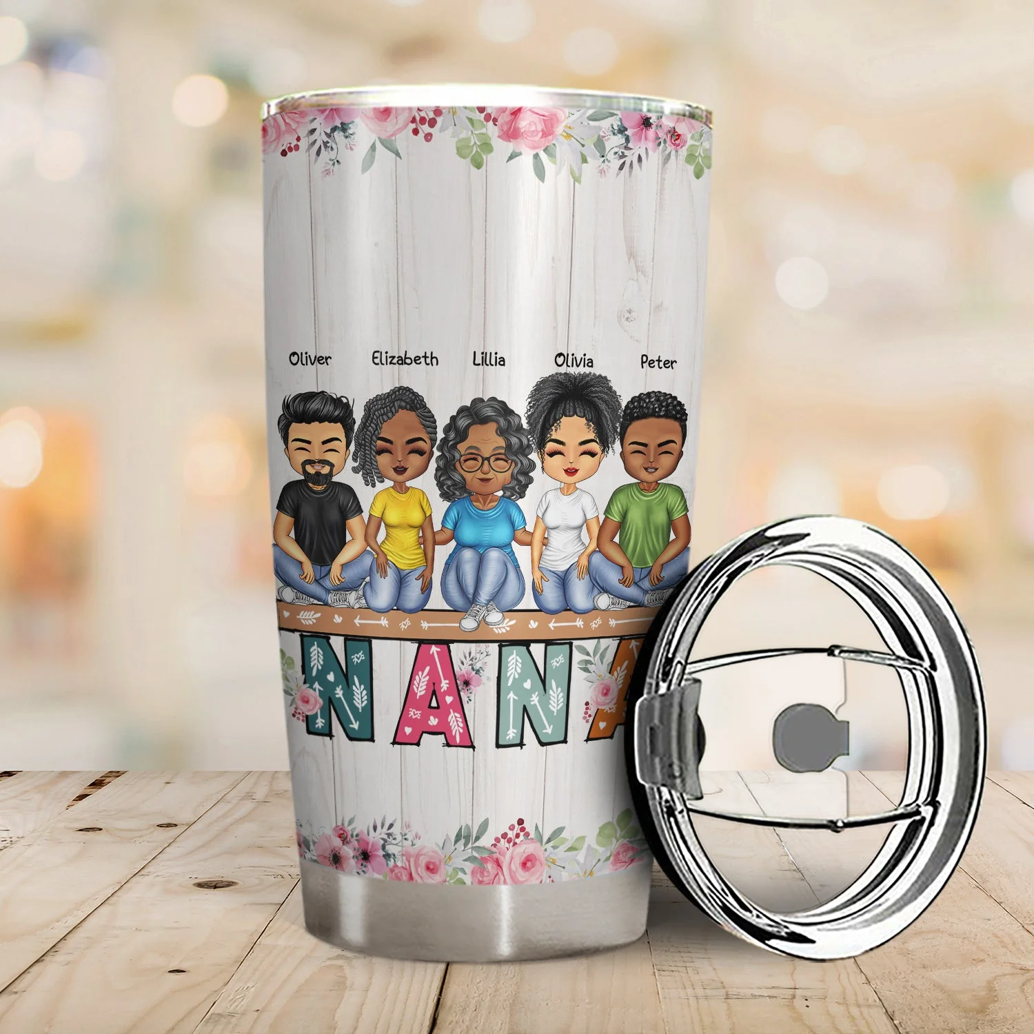 Mother & Daughters Sons From The Start - Birthday, Loving Gift For Mom, Mother, Grandma, Grandmother - Personalized Custom Tumbler - Image 2