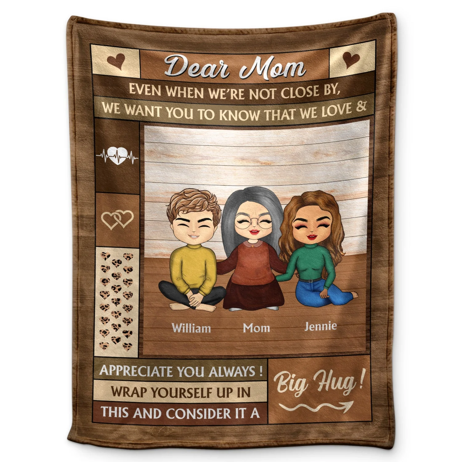 Mother Dear Mom Wrap Yourself Up - Gift For Mom - Personalized Custom Fleece Blanket
