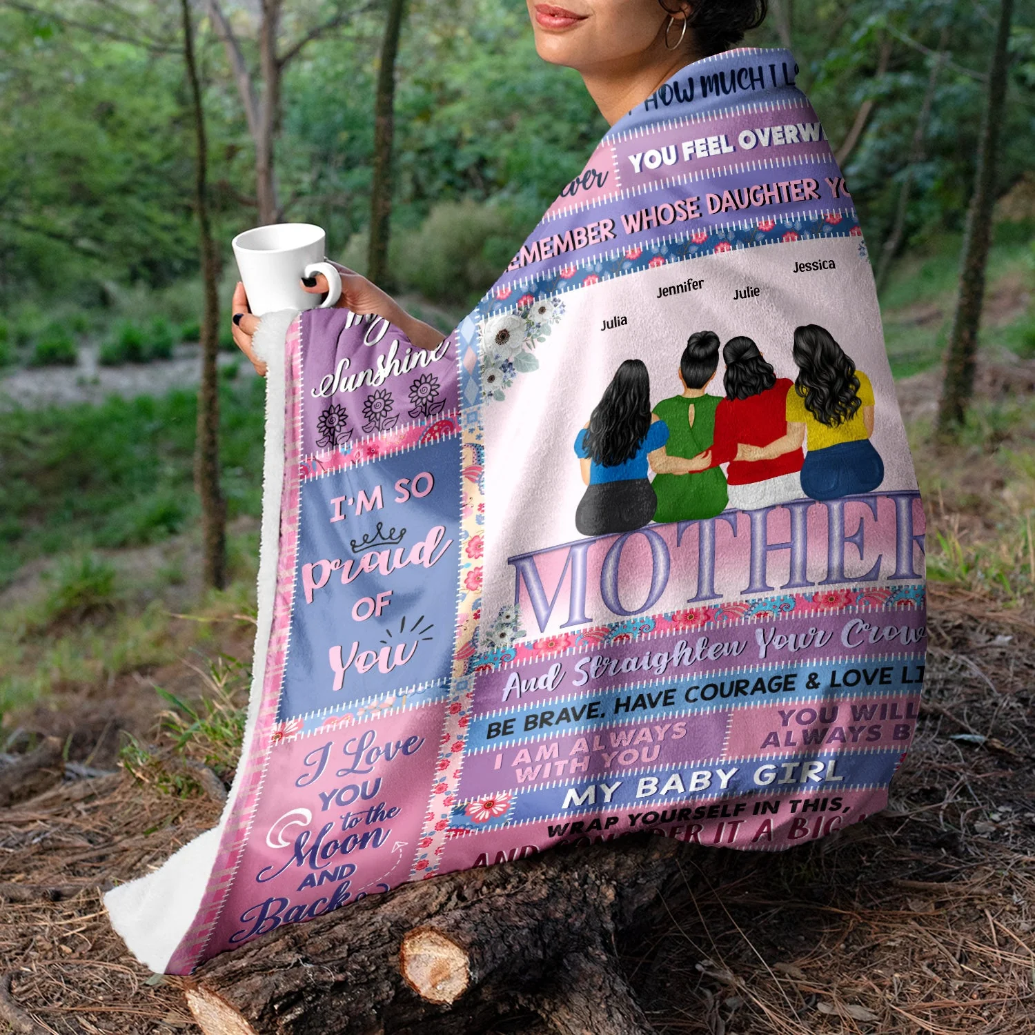Mother Never Forget How Much I Love You - Gift For Daughters - Personalized Fleece Blanket - Image 3