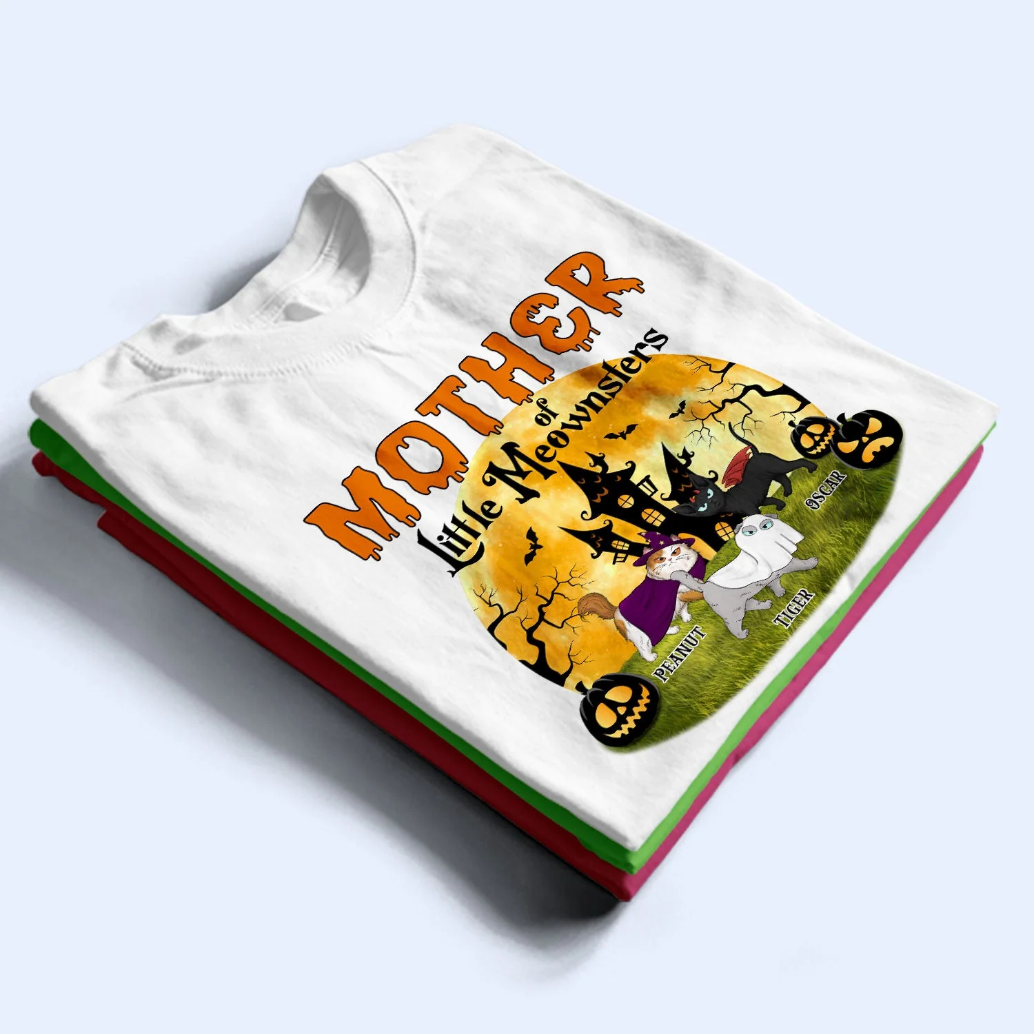 Mother Of Little Meownsters - Halloween Gift For Cat Lovers - Personalized T Shirt - Image 2