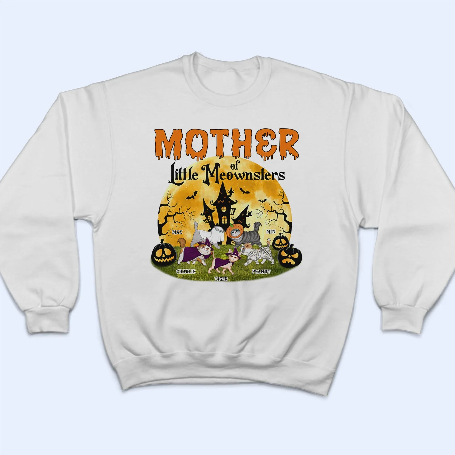 Mother Of Little Meownsters - Halloween Gift For Cat Lovers - Personalized T Shirt - Image 5