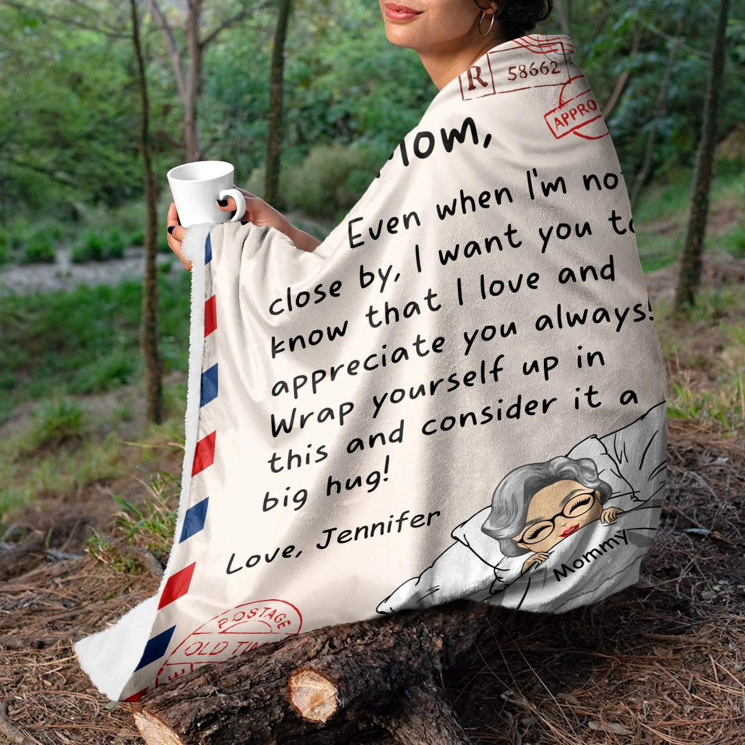 Mother Wrap Yourself & Consider It A Big Hug - Gift For Mother - Personalized Custom Fleece Blanket - Image 3