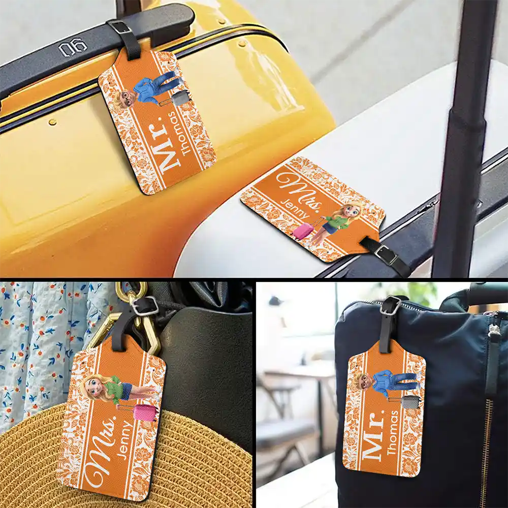 Mr and Mrs Travel - Personalized Combo 2 Luggage Tags - Image 3