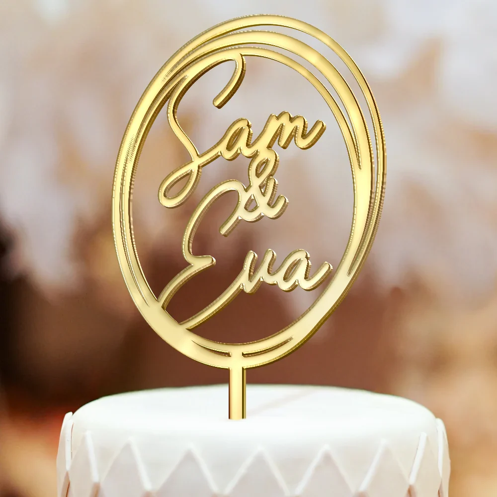 Mr & Mrs Wedding Gift For Newly Wed, Wedding Cake - Personalized Cake Topper - Image 4