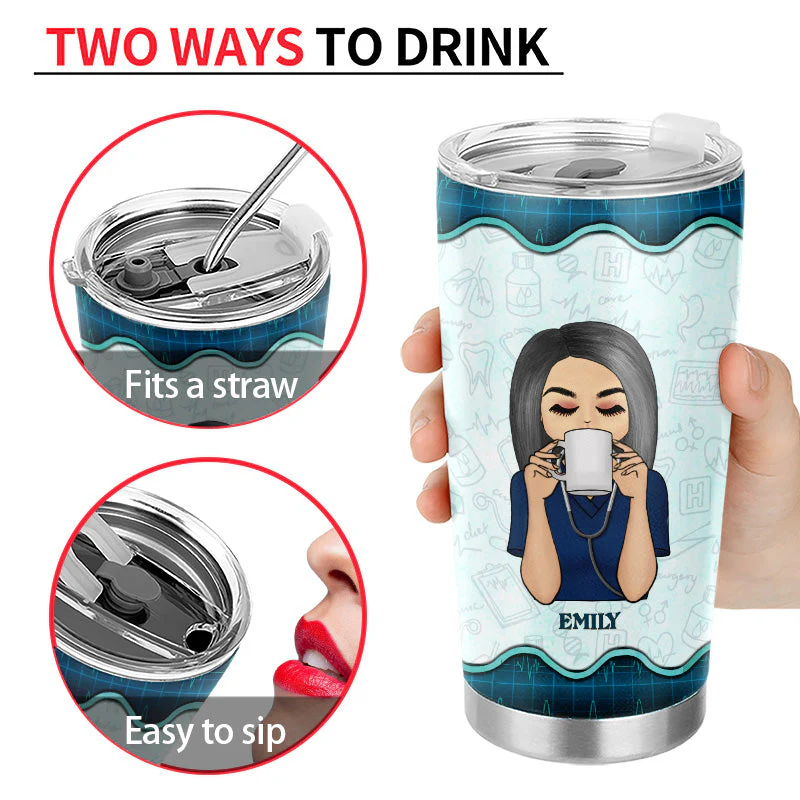 Multitasking - Gift For Nurse - Personalized Custom Tumbler - Image 4