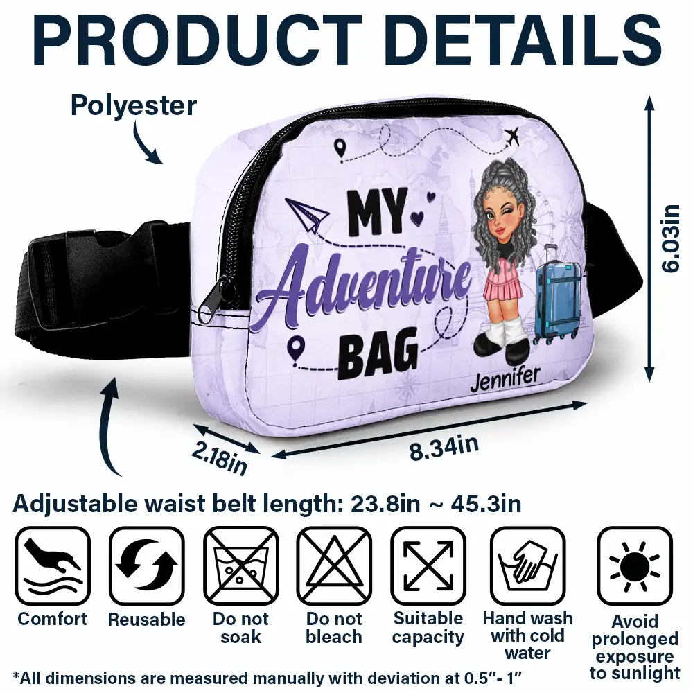 My Adventure Bag - Personalized Crossbody Belt Bag - Image 6