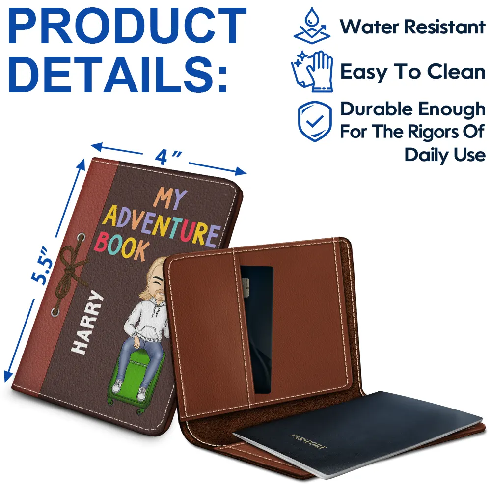 My Adventure Book - Personalized Passport Cover, Passport Holder - Image 4