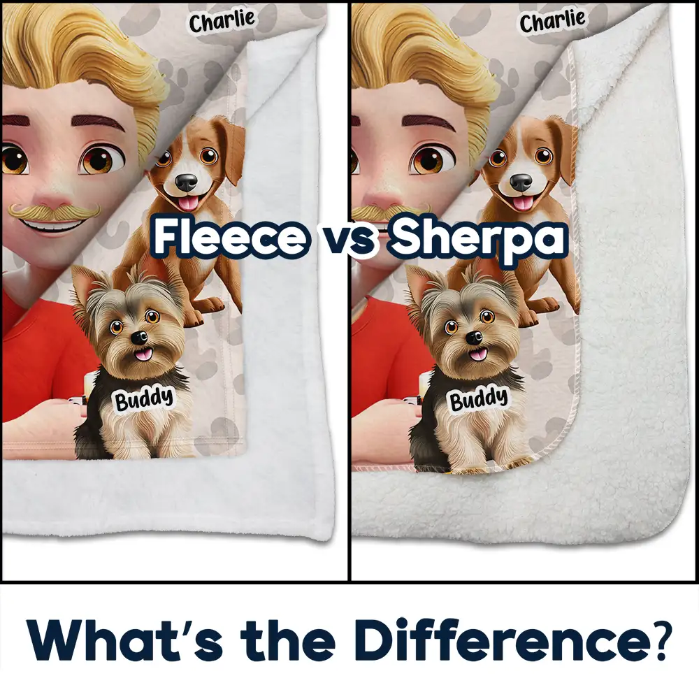 My Cat Dog Cuddling Blanket Peeking 3D Effect - Personalized Fleece Blanket, Sherpa Blanket - Image 4