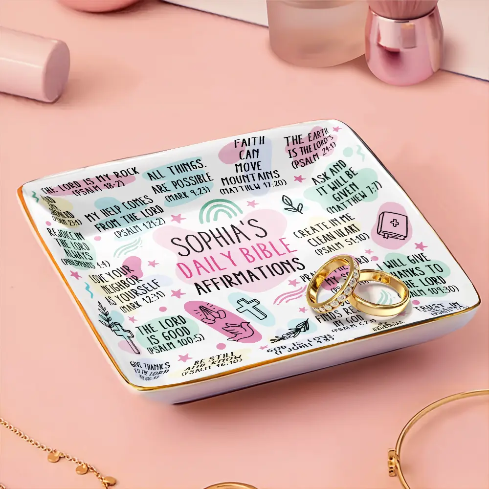 My Daily Bible Affirmations - Personalized Ring Dish - Image 3