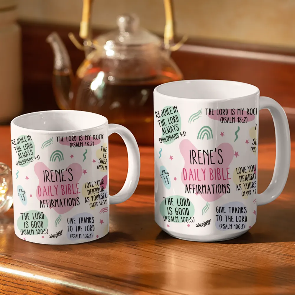 My Daily Bible Affirmations - Personalized White Edge-to-Edge Mug - Image 3