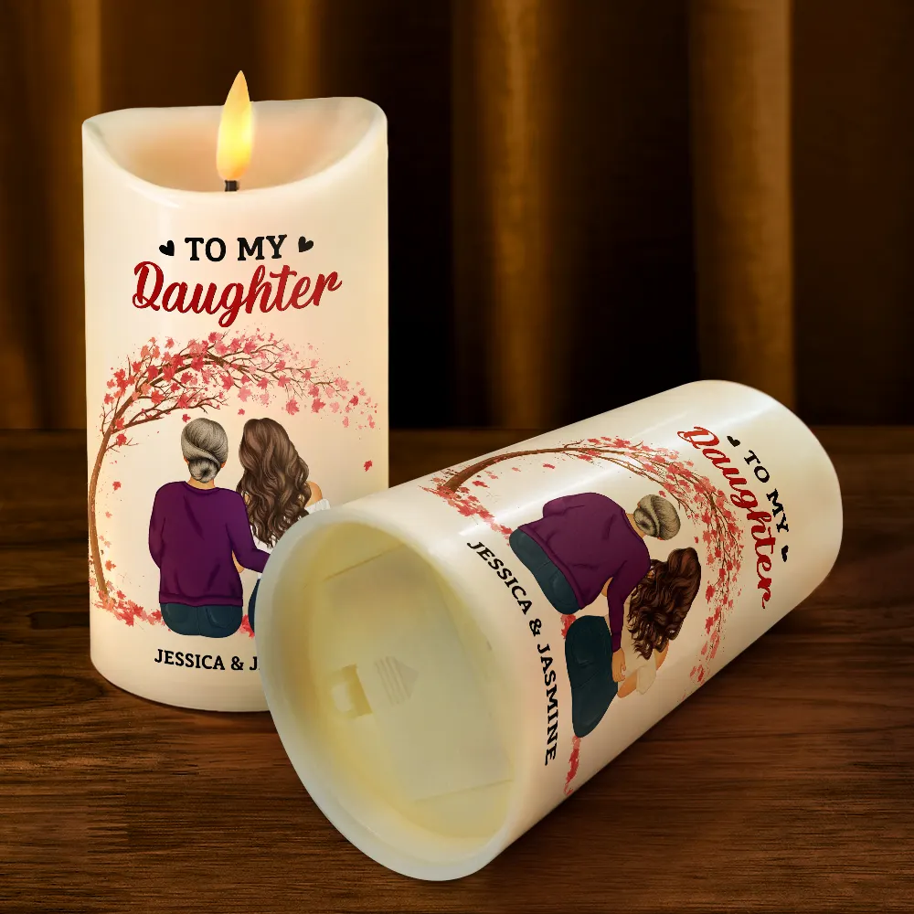 My Daughter Never Forget That I Love You Forever - Personalized Flameless LED Candle - Image 4
