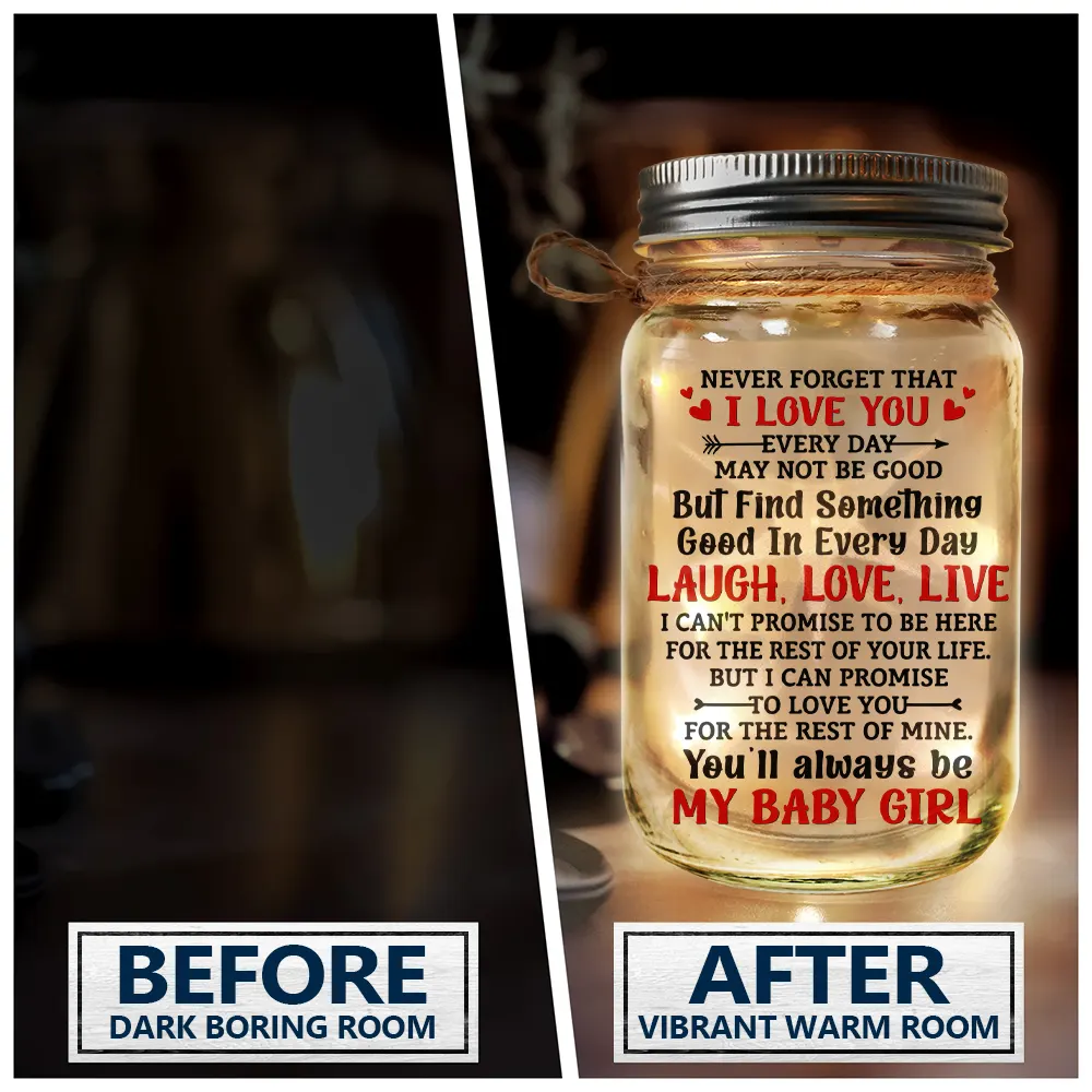 My Daughter Never Forget That I Love You Forever - Personalized Mason Jar Light - Image 4