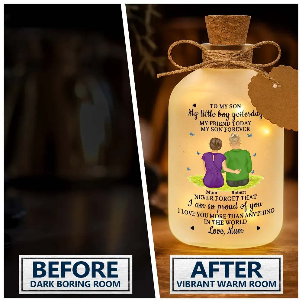 My Daughter Son Forever - Personalized Short Bottle Light - Image 2