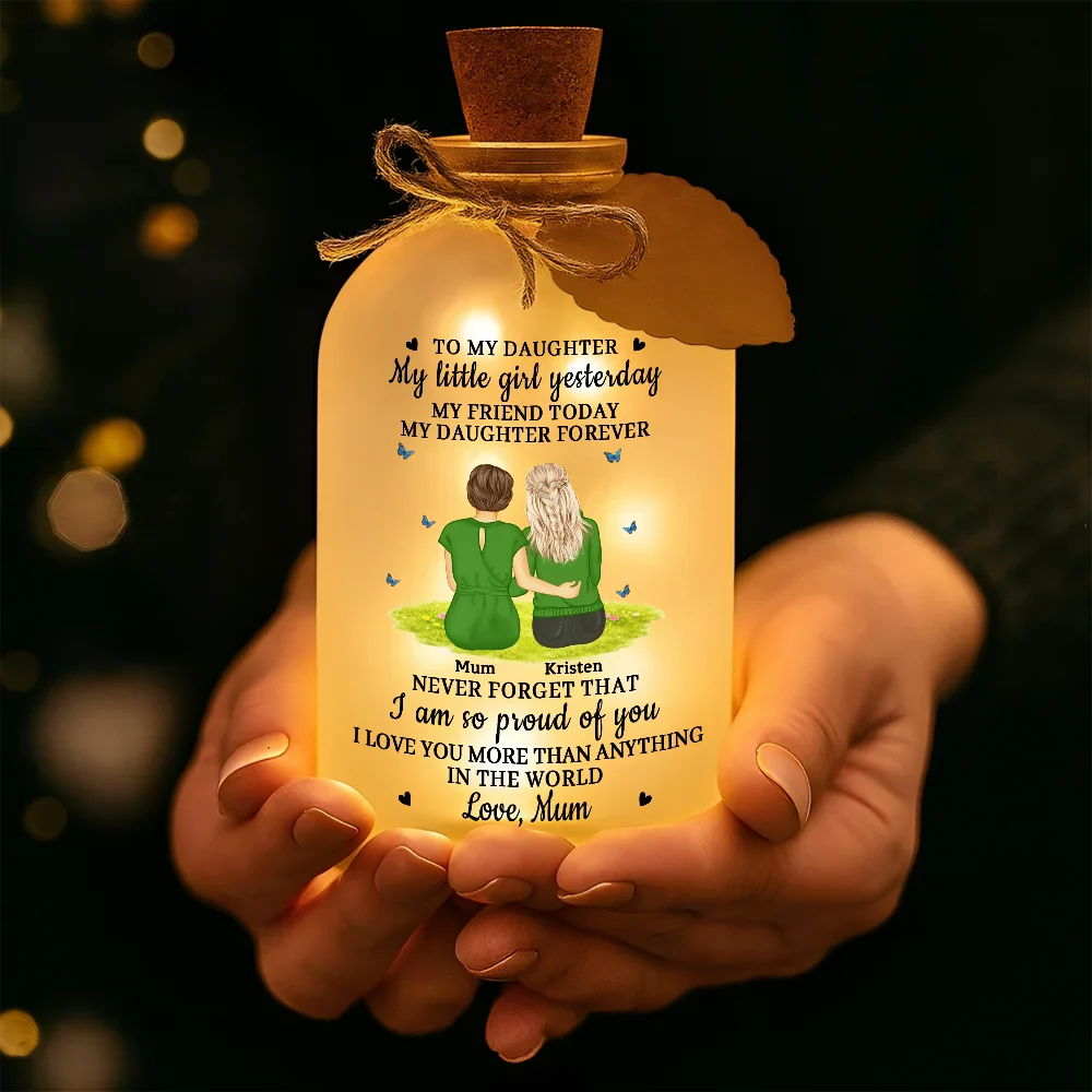 My Daughter Son Forever - Personalized Short Bottle Light - Image 4