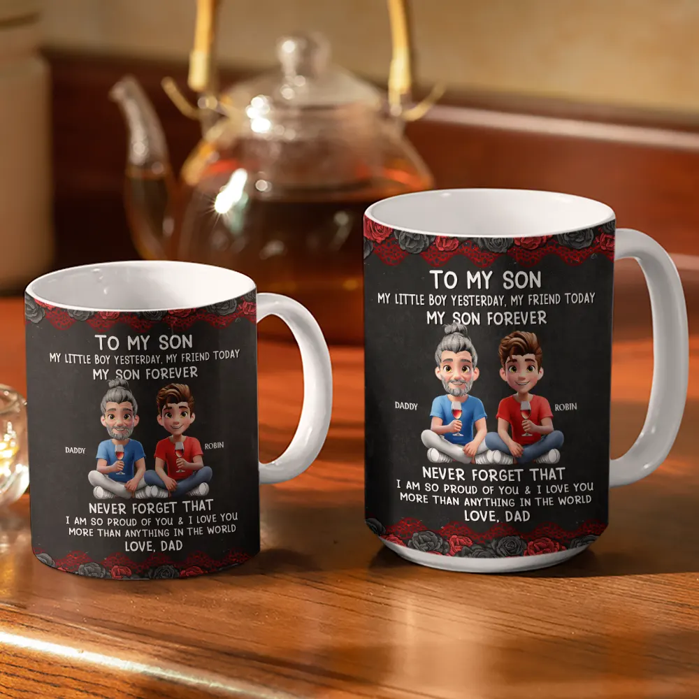 My Daughter Son Forever - Personalized White Edge-to-Edge Mug - Image 3