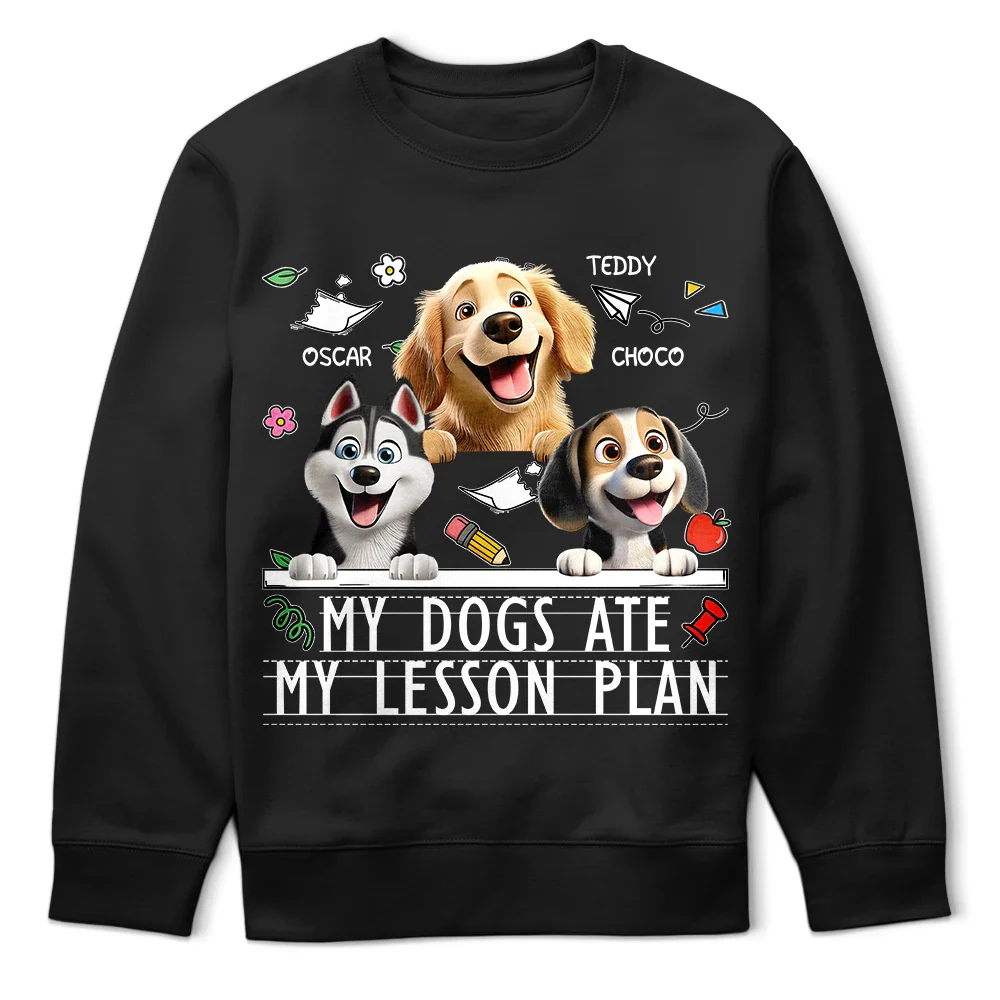 My Dog Ate My Lesson Plan Funny - Personalized T Shirt - Image 4