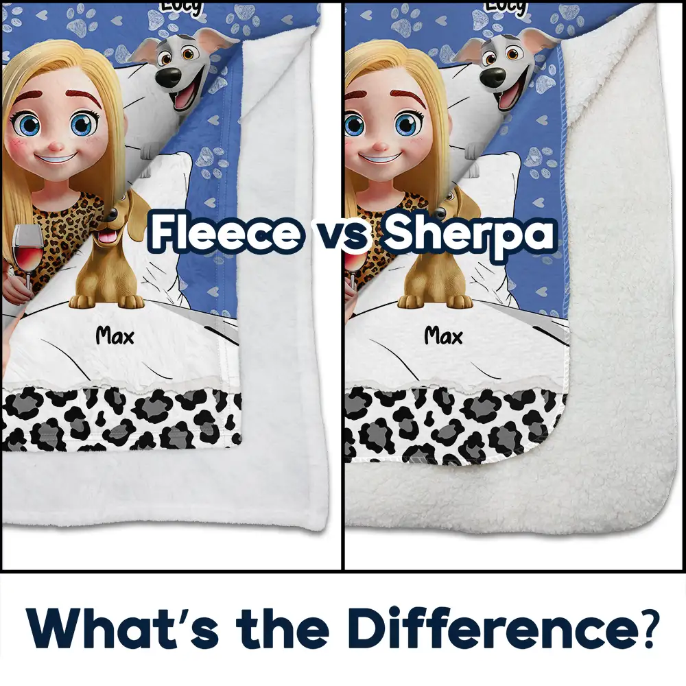 My Dog Cuddling Blanket - Personalized Fleece Blanket, Sherpa Blanket - Image 4