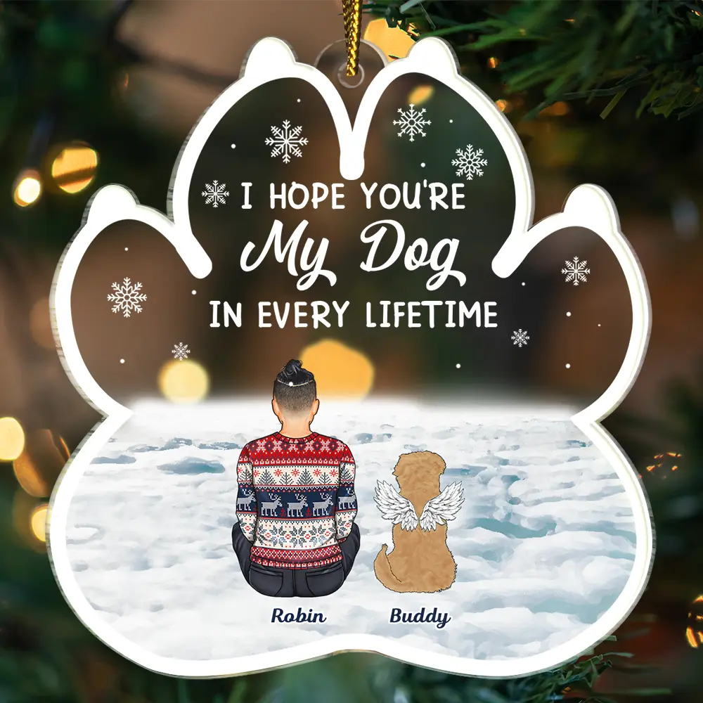 My Dog Every Lifetime Pet Memorial - Personalized Custom Shaped Acrylic Ornament - Image 3
