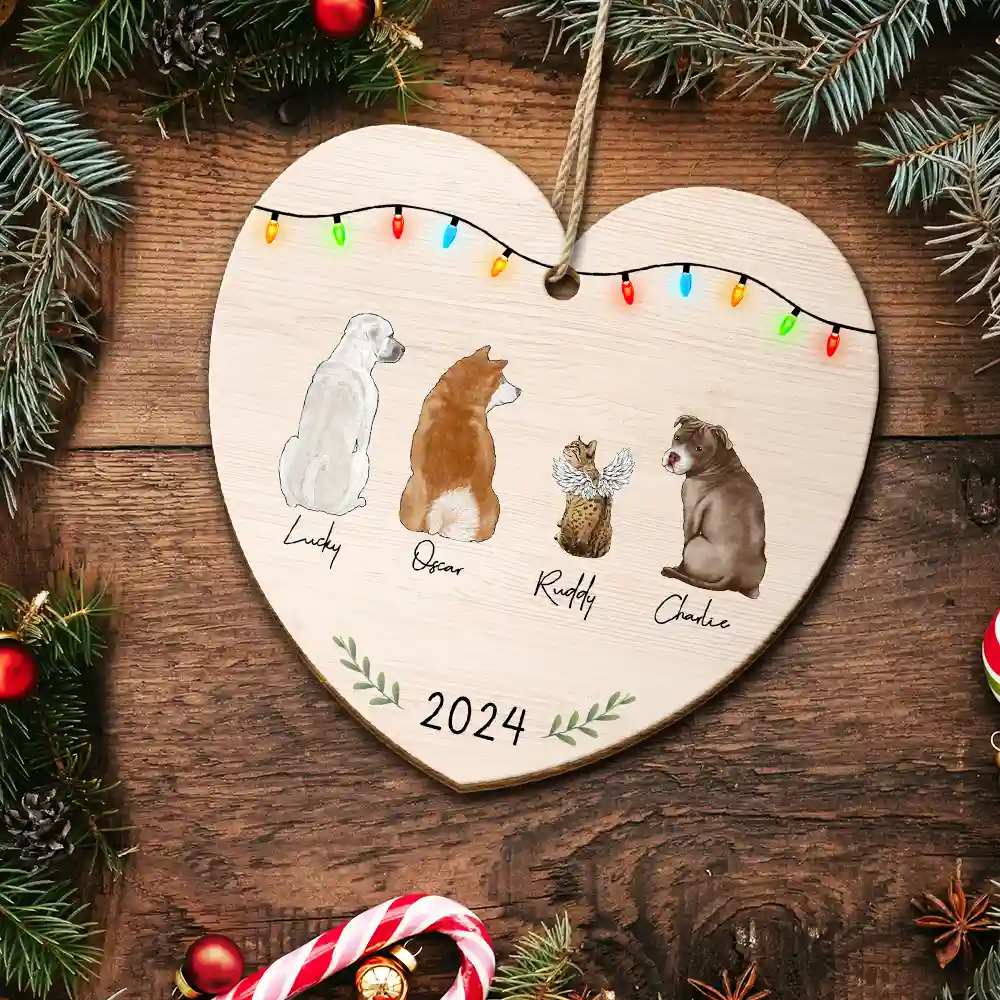 My Dogs Cats Pets - Personalized Custom Shaped Wooden Ornament - Image 5