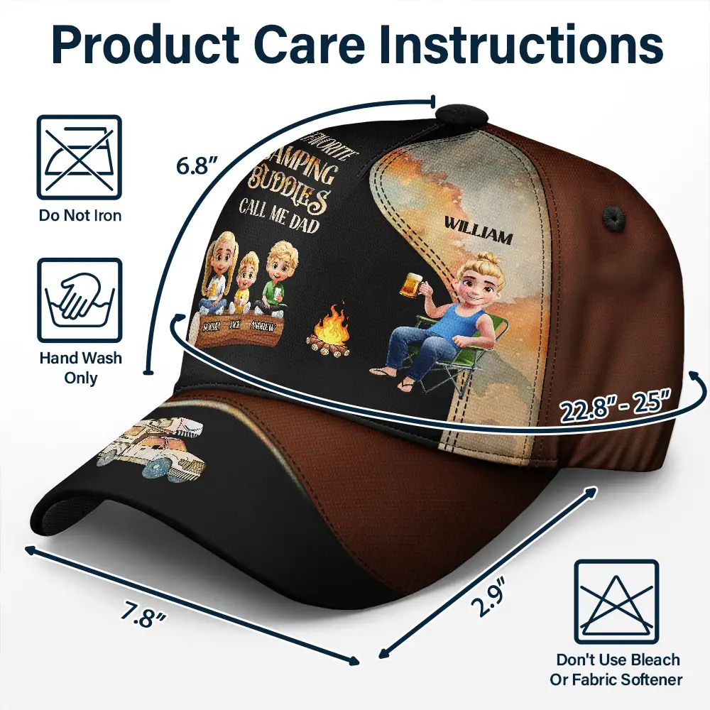 My Favorite Camping Buddies - Personalized Classic Cap - Image 6