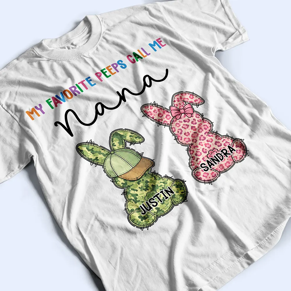 My Favorite Peeps Call Me Grandma Bunny - Personalized T Shirt - Image 3