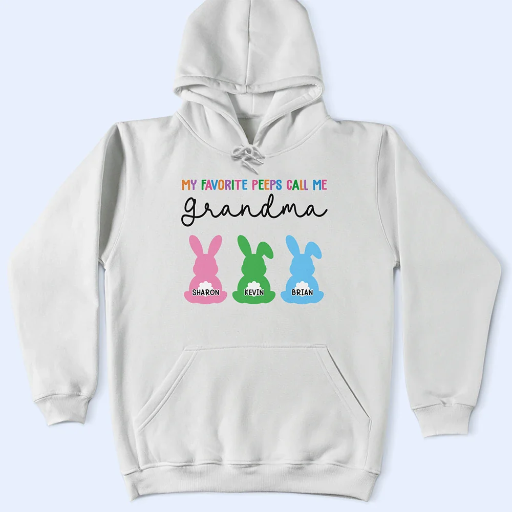 My Favorite Peeps Call Me Grandma Bunny - Personalized T Shirt - Image 4