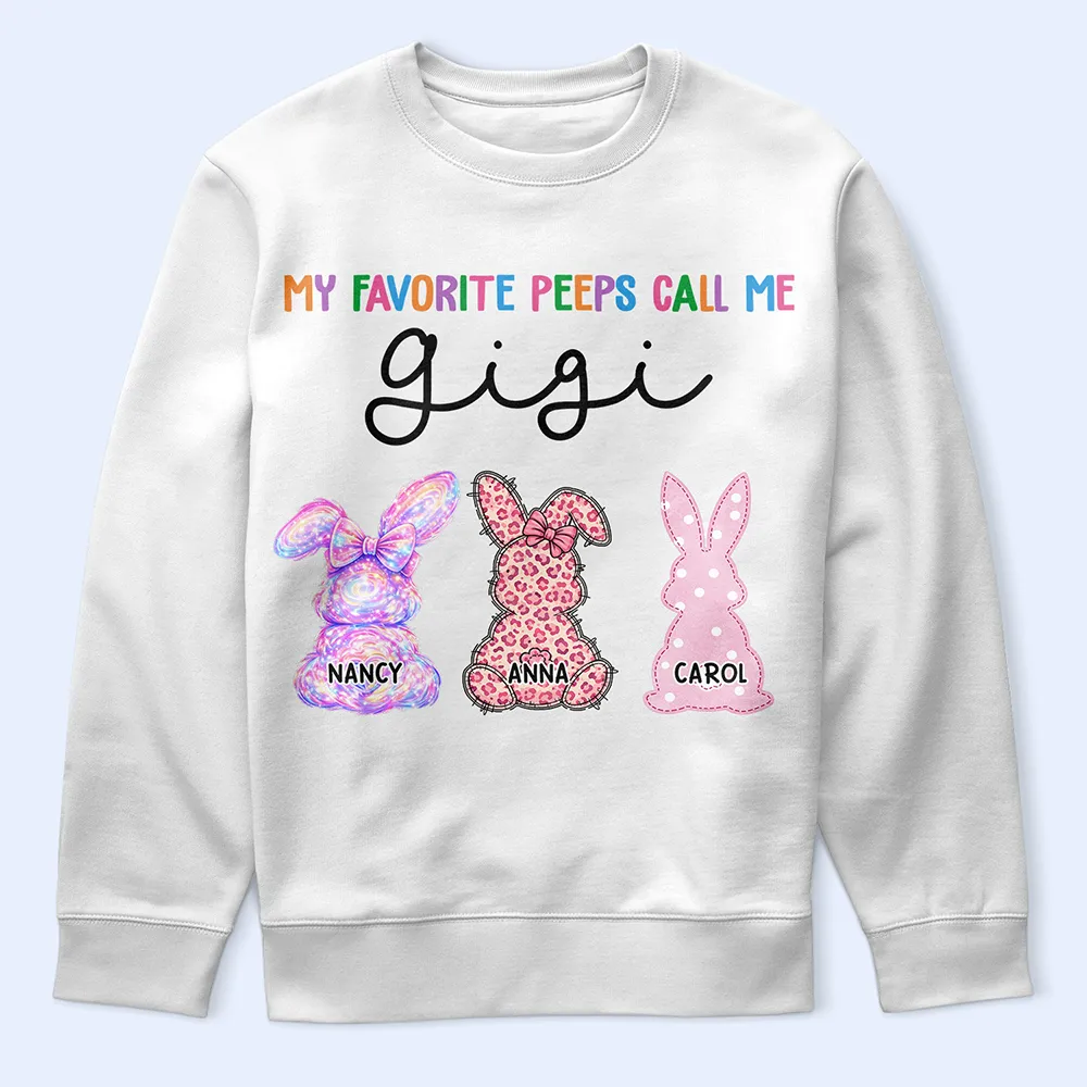My Favorite Peeps Call Me Grandma Bunny - Personalized T Shirt - Image 5