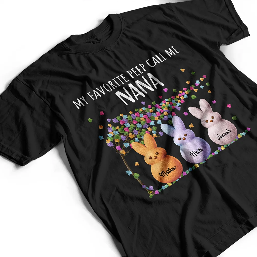 My Favorite Peeps Call Me Grandma Mom - Personalized T Shirt - Image 3