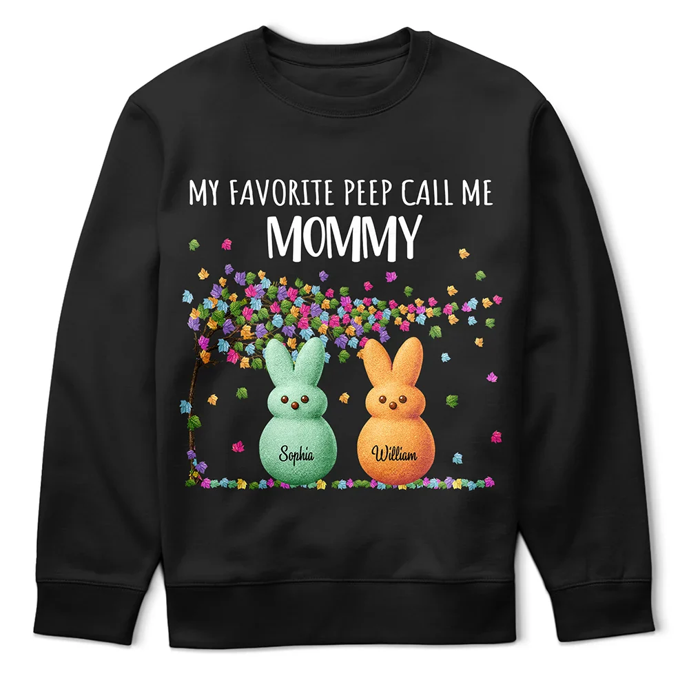 My Favorite Peeps Call Me Grandma Mom - Personalized T Shirt - Image 5