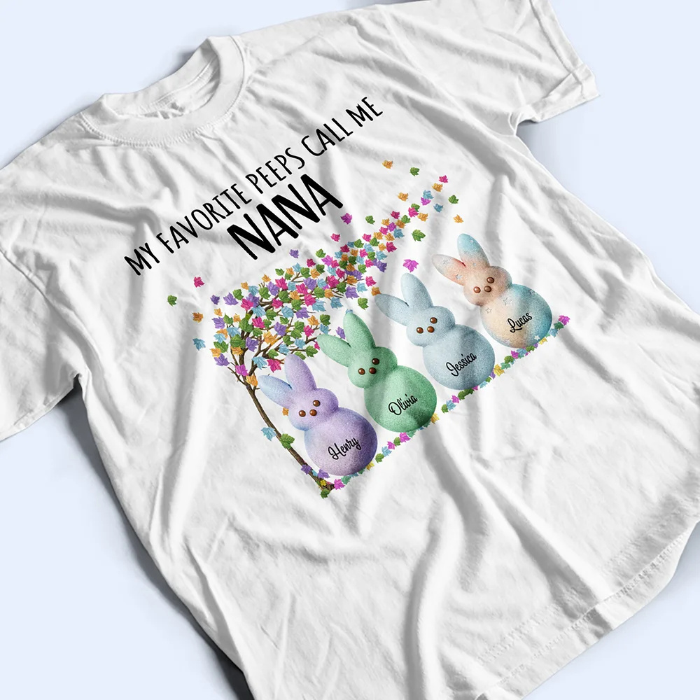 My Favorite Peeps Call Me Grandma - Personalized T Shirt - Image 3