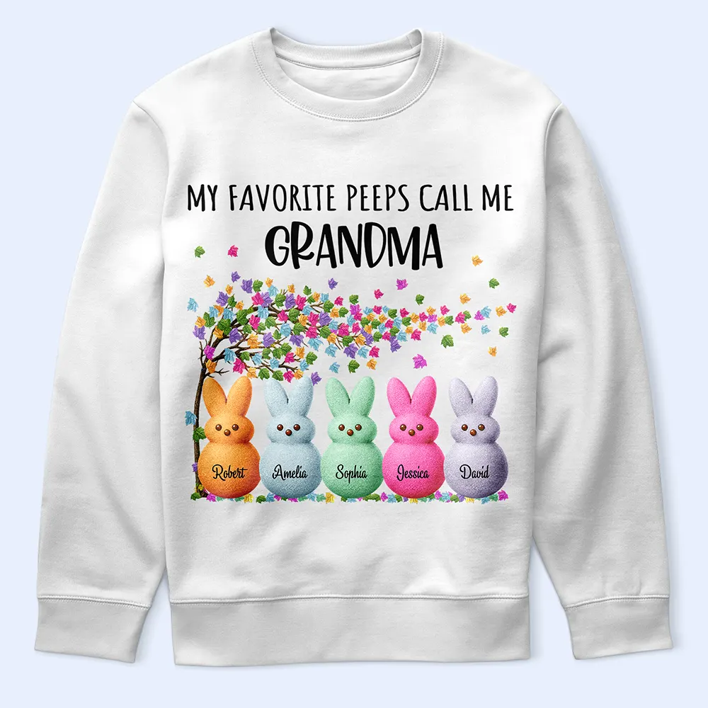 My Favorite Peeps Call Me Grandma - Personalized T Shirt - Image 5