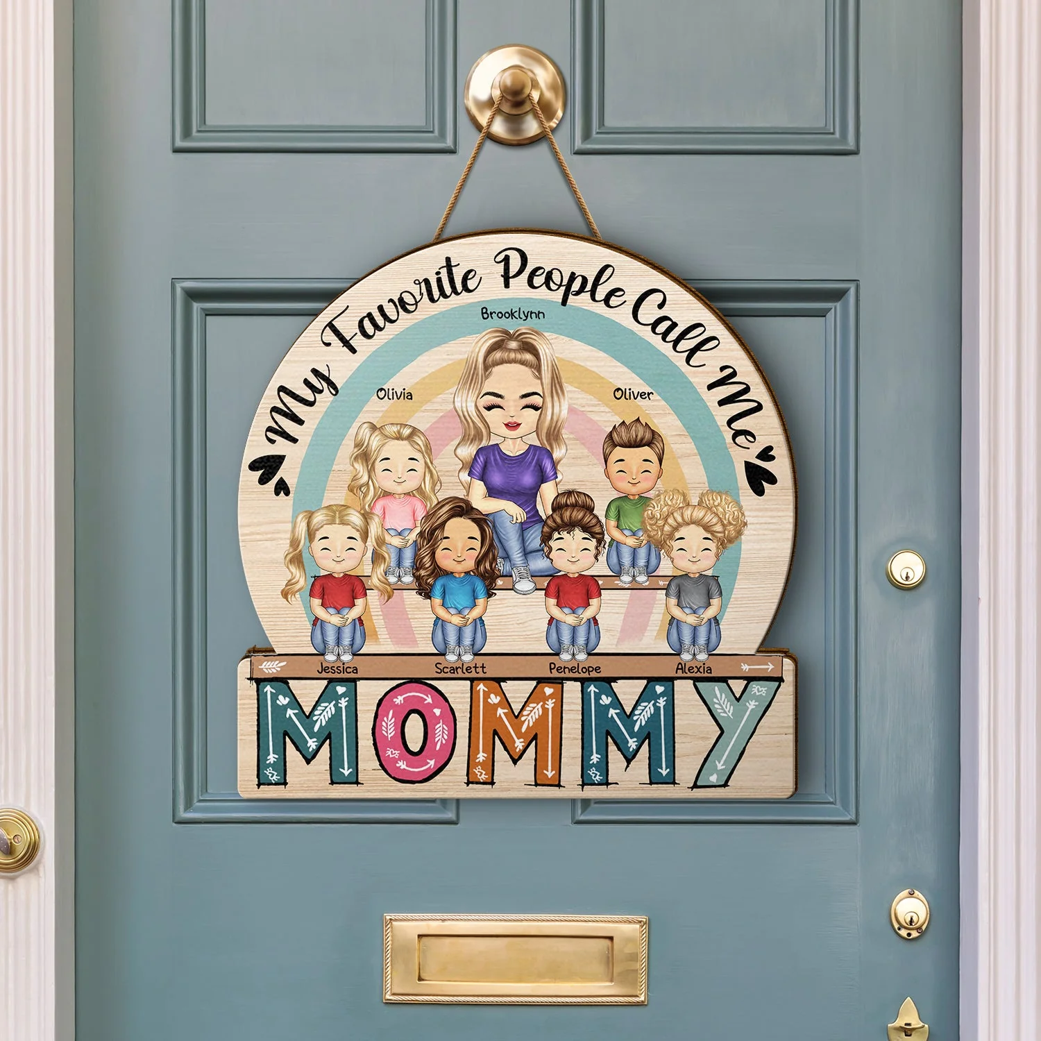 My Favorite People Call Me - Birthday, Loving Gift For Mom, Mother, Grandma, Grandmother - Personalized Custom Shaped Wood Sign - Image 3