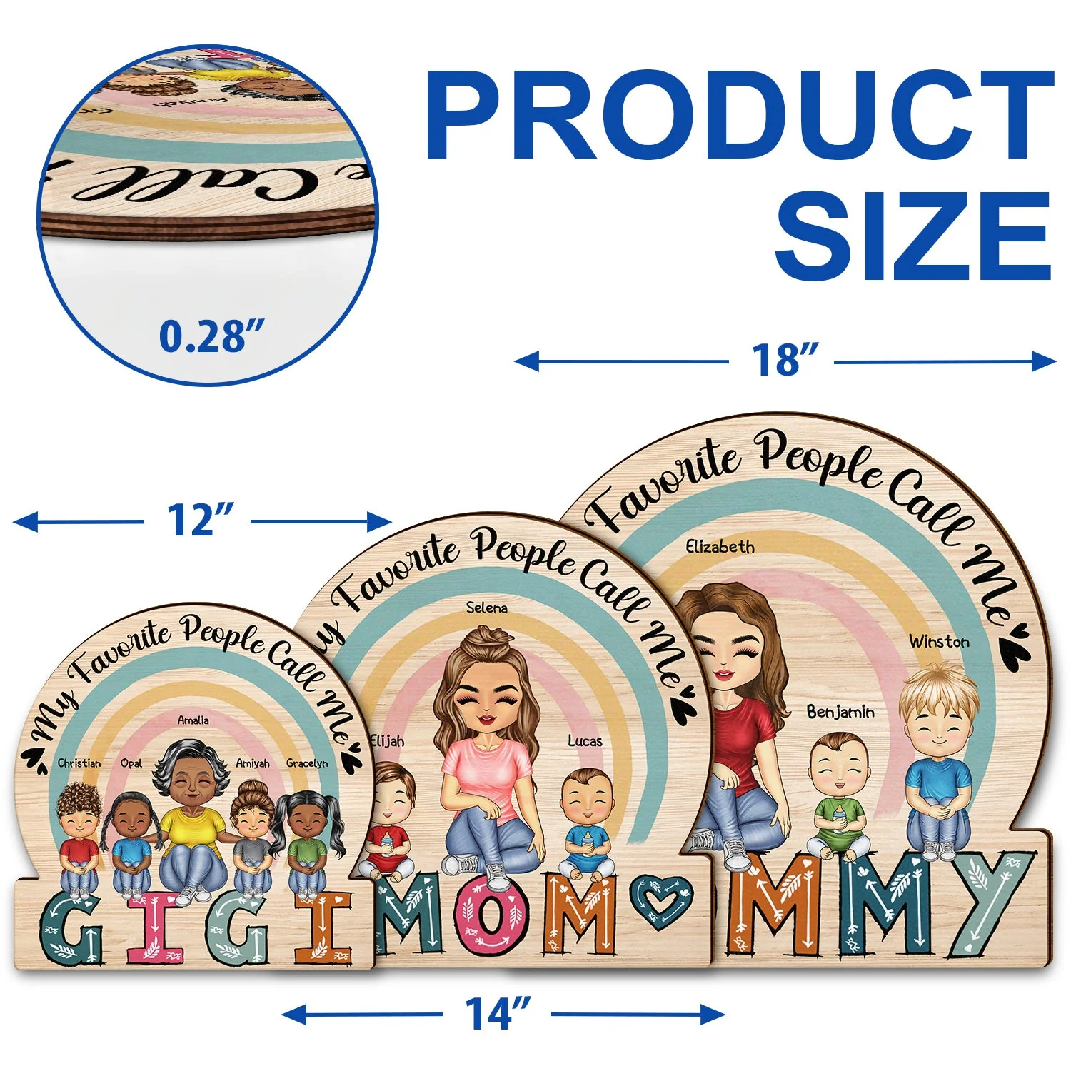 My Favorite People Call Me - Birthday, Loving Gift For Mom, Mother, Grandma, Grandmother - Personalized Custom Shaped Wood Sign - Image 5