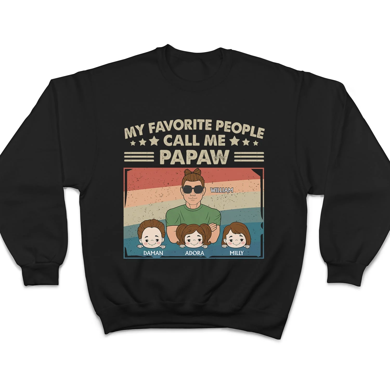 My Favorite People Call Me Grandpa Cartoon Art - Funny Gift For Grandfather, Grandpa, Dad, Father - Personalized T Shirt - Image 5