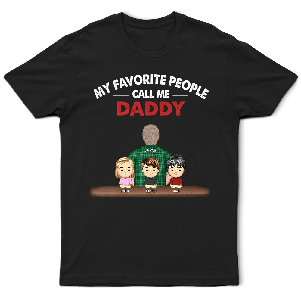My Favorite People Call Me Grandpa - Gift For Grandpa, Dad - Personalized Custom T Shirt - Image 2