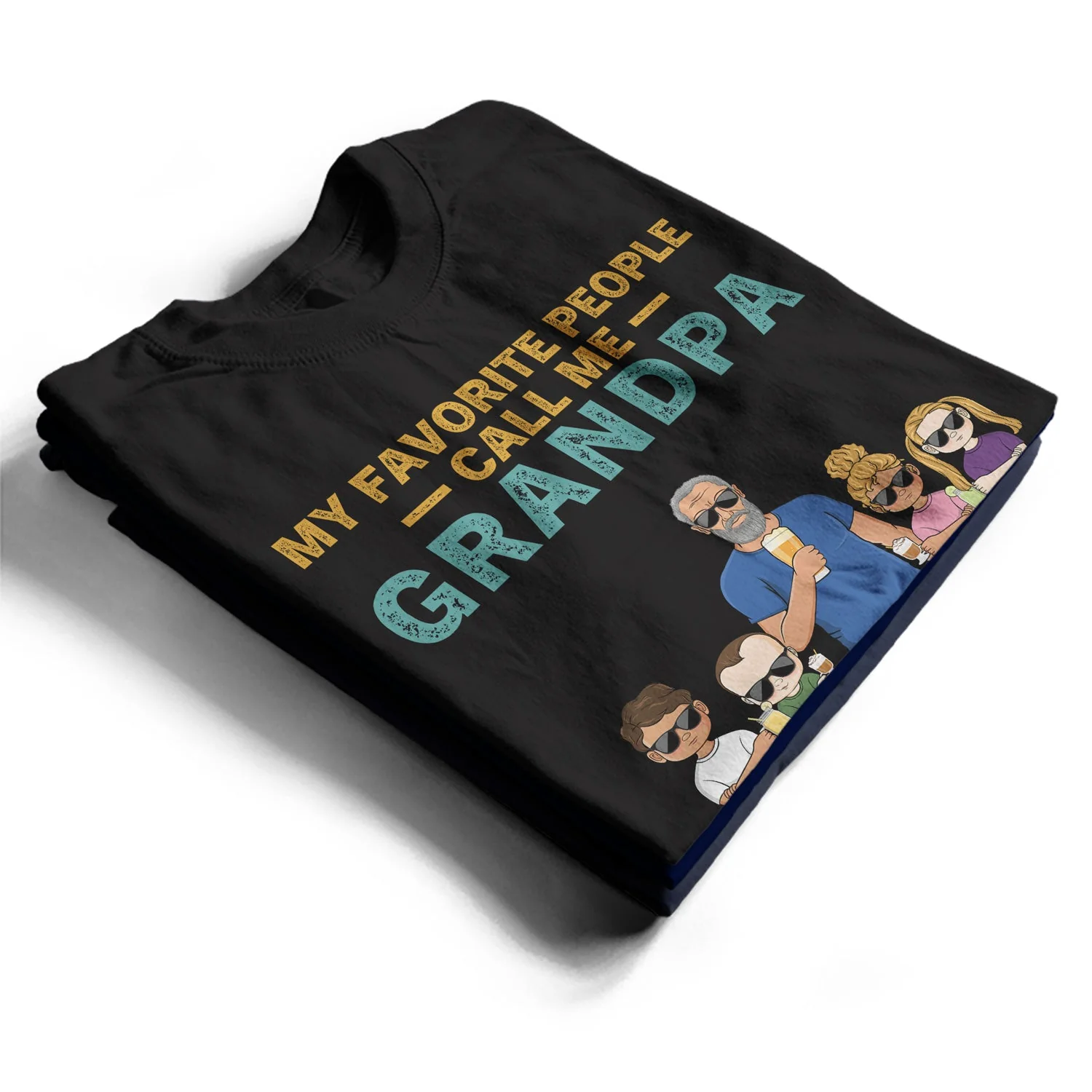 My Favorite People Call Me Grandpa Grandparents Grandkids - Family Gift - Personalized Custom T Shirt - Image 2