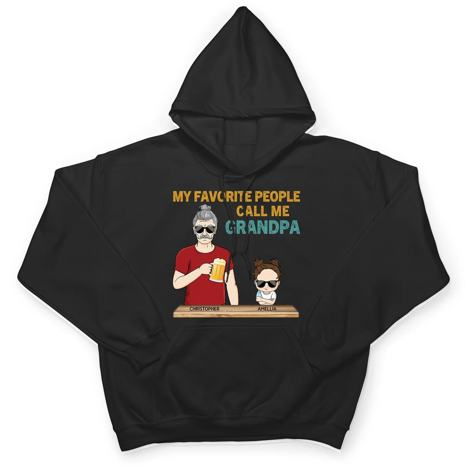 My Favorite People Call Me Grandpa Grandparents Grandkids - Family Gift - Personalized Custom T Shirt - Image 4